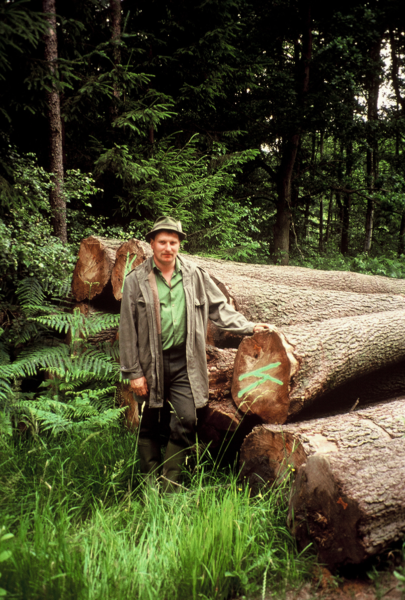 Featured Image: Uwe Galonska, supervising a timber operation, is Holger’s twin brother and also a forester. 