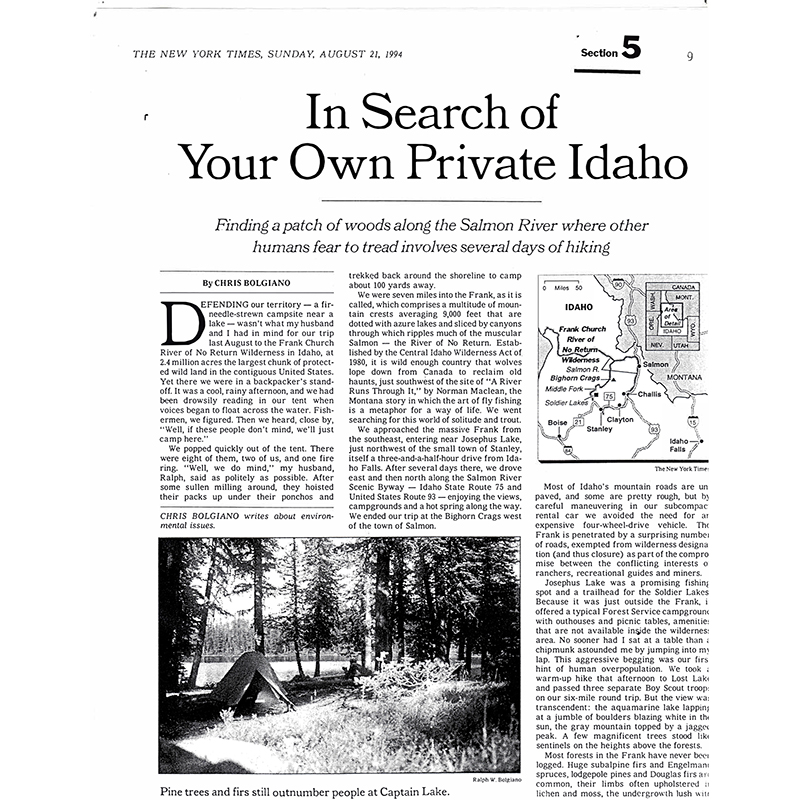 Featured: In Search of Your Own Private Idaho - Full Page