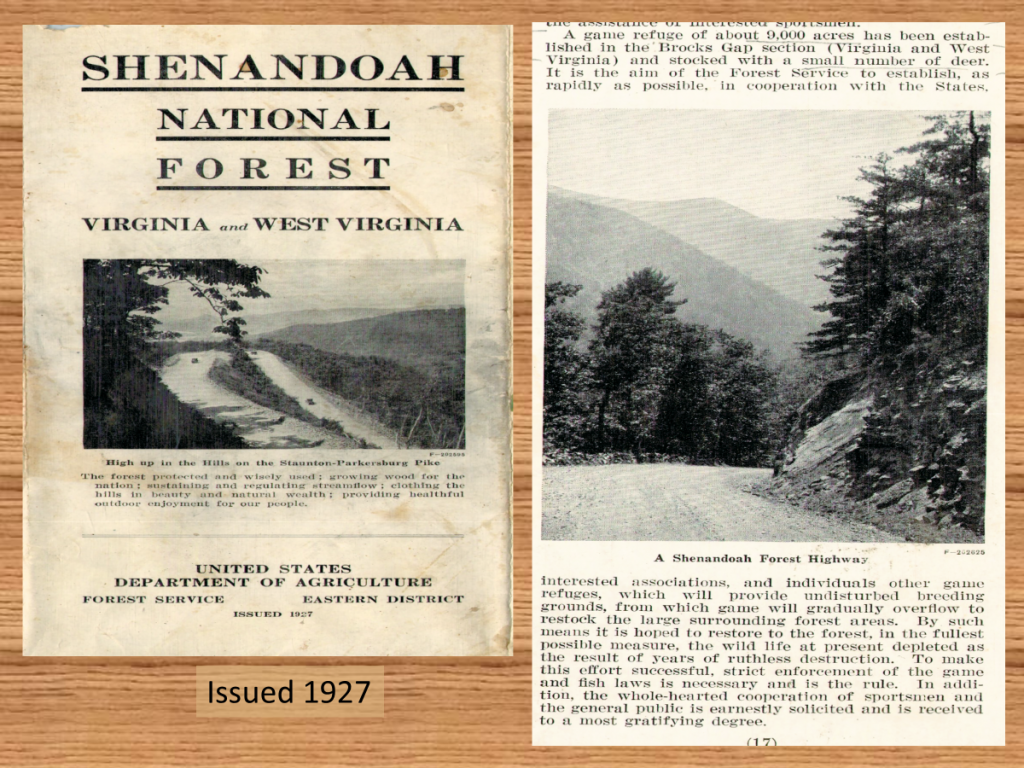 Slide: Shenandoah National Forest - 1927
